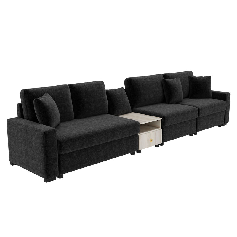 Modular Sofa Couch With Storage Armrest And Center Console - R&R Furniture Gallery (Fountain Valley, CA)