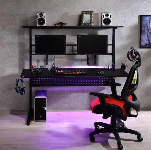 Canzi - Gaming Desk With USB - Black - R&R Furniture Gallery (Fountain Valley, CA)