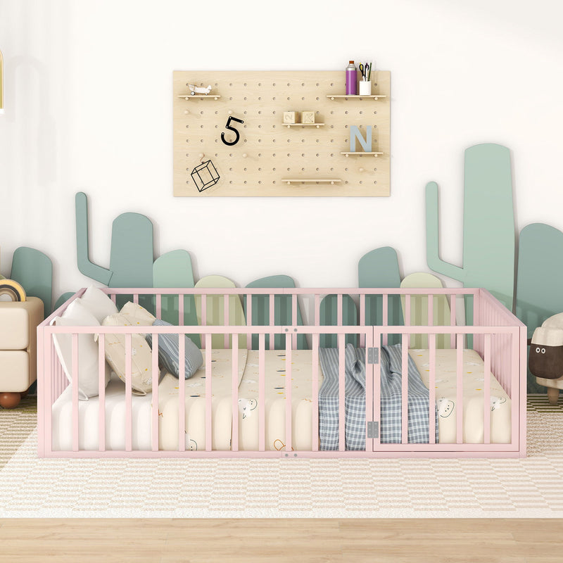 Metal Floor Bed Frame With Fence And Door - R&R Furniture Gallery (Fountain Valley, CA)