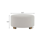 Round Ottoman, Minimalist Footstool - White - R&R Furniture Gallery (Fountain Valley, CA)