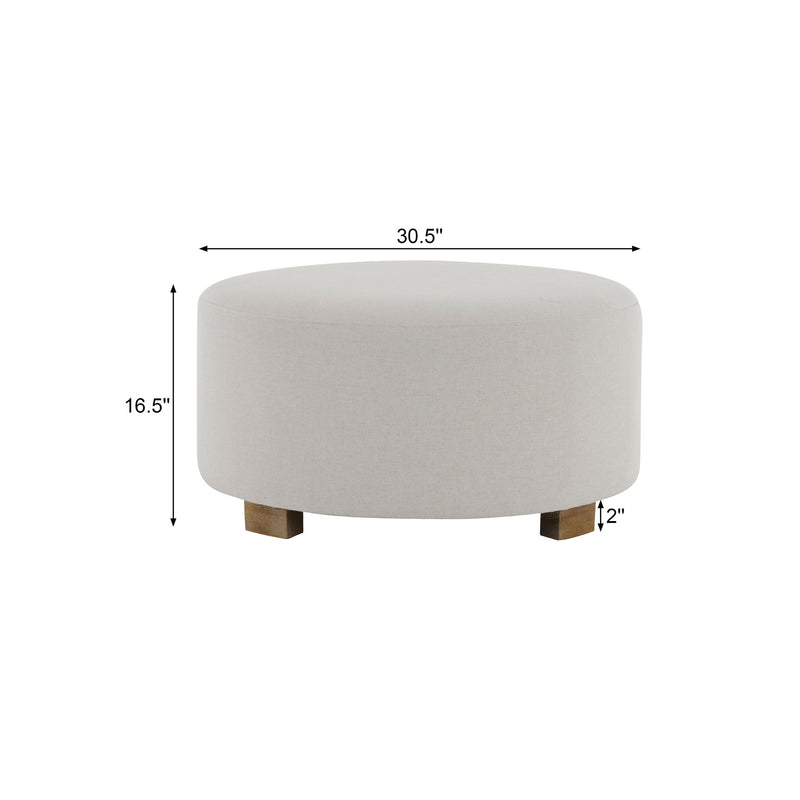 Round Ottoman, Minimalist Footstool - White - R&R Furniture Gallery (Fountain Valley, CA)