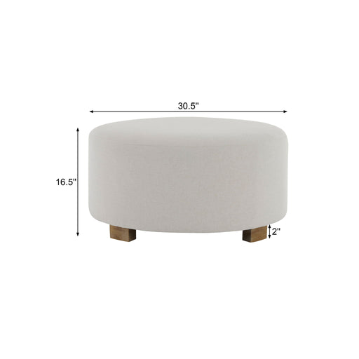 Round Ottoman, Minimalist Footstool - White - R&R Furniture Gallery (Fountain Valley, CA)