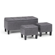 Dover - 3 Piece Storage Ottoman Contemporary Design - R&R Furniture Gallery (Fountain Valley, CA)