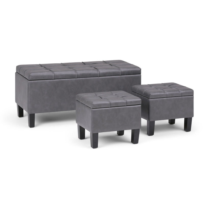Dover - 3 Piece Storage Ottoman Contemporary Design - R&R Furniture Gallery (Fountain Valley, CA)