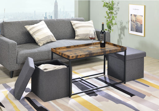 Monty - Wood Grain 3 Piece Coffee Table Set With Raised Edges (Set of 3) - R&R Furniture Gallery (Fountain Valley, CA)