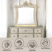 Lucienne - Mirror With LED - Beige Velvet - R&R Furniture Gallery (Fountain Valley, CA)