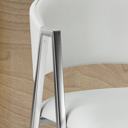 Noble House modern ivory bar stools with low back, arms, and durable metal frame, set of 2, suitable for kitchen or bar area.