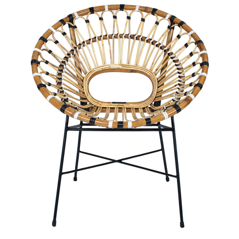 Lorena - Occasional Chair - Natural With Black And White