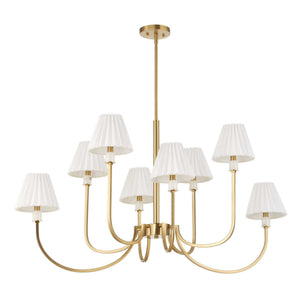 Poppins - 8 Light Brass Chandelier - White / Gold