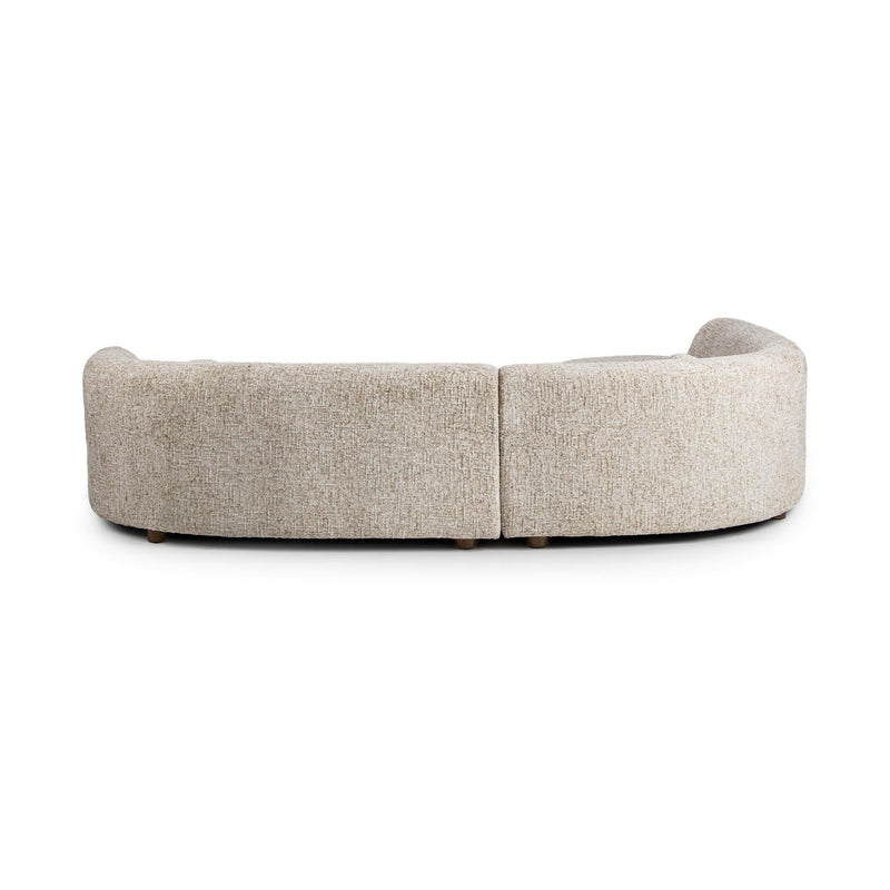 Classic Home Concord stationary sectional sofa with plush cushions and neutral fabric upholstery, shown in a modern living room setting.
