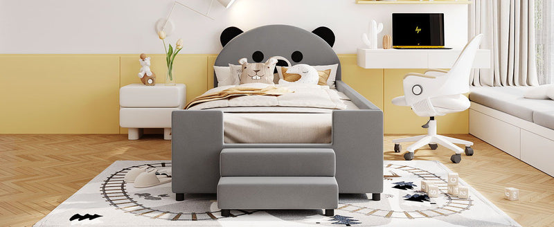 Upholstered Daybed With Bear Shaped Headboard, Hydraulic System And Breathable Fence - R&R Furniture Gallery (Fountain Valley, CA)