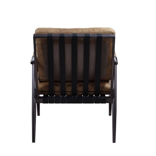 Anzan - Accent Chair - Berham Chestnut Top Grain Leather & Matt Iron - R&R Furniture Gallery (Fountain Valley, CA)