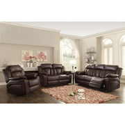 Elegant reclining sofa from Glory Furniture, featuring plush cushions and a stylish design for leisure and comfort.