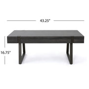 Abitha - Coffee Table With Industrial Powder Coated Metal Legs - R&R Furniture Gallery (Fountain Valley, CA)