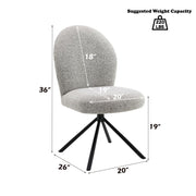 Lawton - Side Chair With Swivel (Set of 2) - Gray Boucle & Black - R&R Furniture Gallery (Fountain Valley, CA)