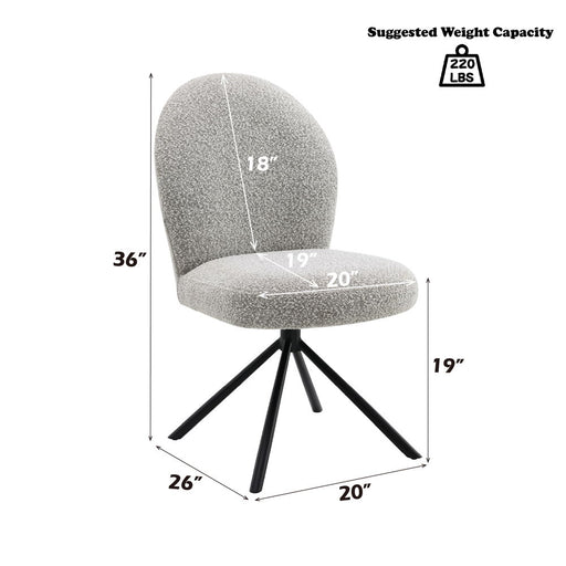 Lawton - Side Chair With Swivel (Set of 2) - Gray Boucle & Black - R&R Furniture Gallery (Fountain Valley, CA)