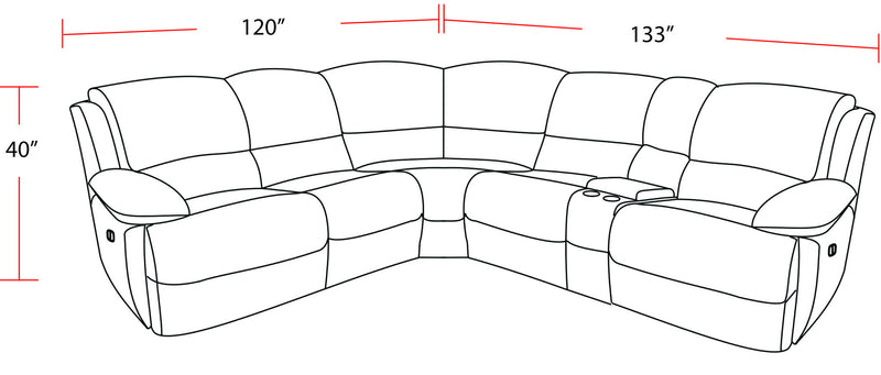 Spartacus - Power Reclining Sectional - R&R Furniture Gallery (Fountain Valley, CA)
