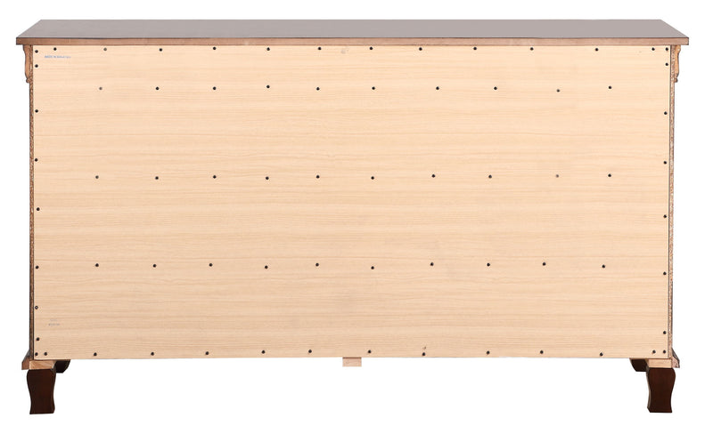 Glory Furniture Triton dresser in cappuccino finish, featuring modern design with multiple drawers for bedroom storage.
