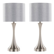 Set of two Lumi Source Lenuxe contemporary table lamps with built-in USB ports, featuring modern design and sleek finishes.