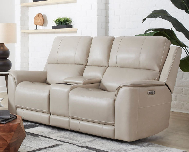 Parker Living Easton Zero Gravity Power Reclining 3-piece sofa set with plush cushions and modern design in a stylish living room.