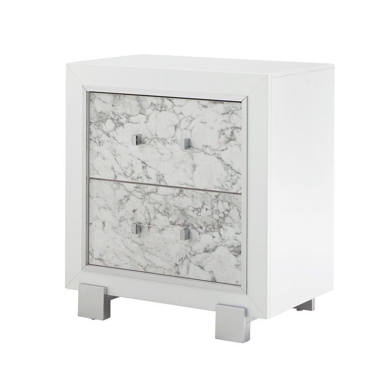 Skye - Marble Nightstand - White - R&R Furniture Gallery (Fountain Valley, CA)