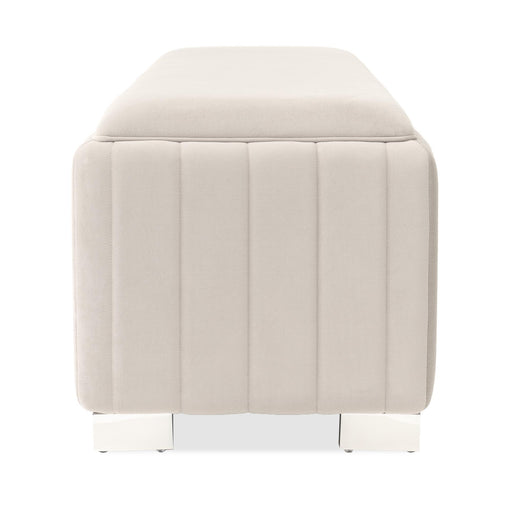 Signature Beds & Benches - Amaryllis Velvet Accent Bench - Taupe / Chrome - R&R Furniture Gallery (Fountain Valley, CA)