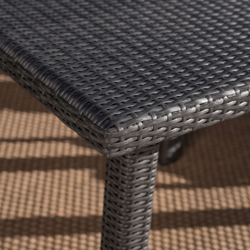 Outdoor Square Rattan Wicker Dining Table - Gray - R&R Furniture Gallery (Fountain Valley, CA)