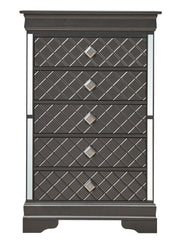 Glory Furniture Verona accent chest with wood finish and sleek design, featuring multiple storage drawers for stylish organization.
