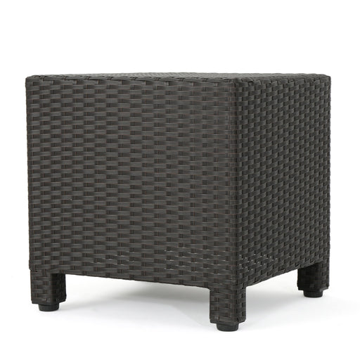 Noble House minimalist accent side table with a sleek, modern design, featuring a smooth surface and clean lines.