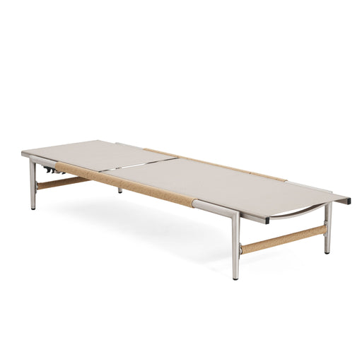 Hargrove - Outdoor Patio Aluminun Chaise Lounge, Outdoor Mesh Seat - Natural / Silver - R&R Furniture Gallery (Fountain Valley, CA)