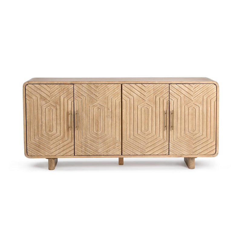 Classic Home Holmes 4 Door Buffet showing wooden finish, sleek design, and multiple storage compartments.