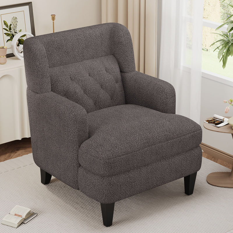 Upholstered Accent Chair Tufted Armchair For Living Room And Bedroom - R&R Furniture Gallery (Fountain Valley, CA)