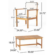 3 Piece Patio Set With Slatted Design, 2 Club Chairs And Coffee Table - Brown - R&R Furniture Gallery (Fountain Valley, CA)