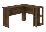 Computer Desk, Home Office, Corner, Storage Shelves, L Shape, Laptop, Contemporary & Modern - Walnut - R&R Furniture Gallery (Fountain Valley, CA)