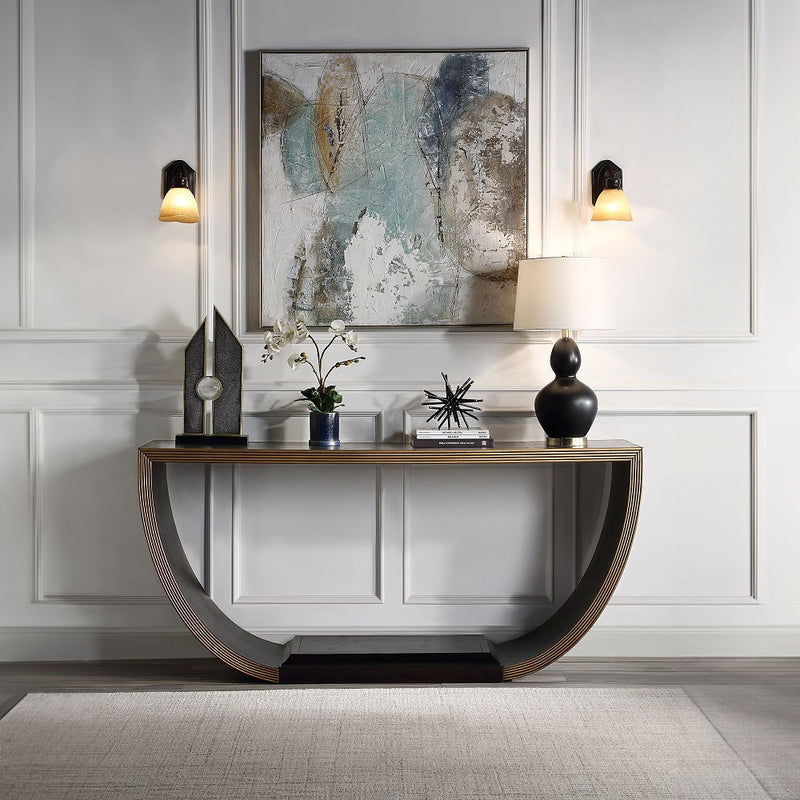 Maceo - Console Table - Black & Gold - R&R Furniture Gallery (Fountain Valley, CA)