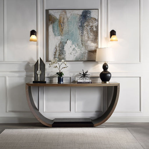 Maceo - Console Table - Black & Gold - R&R Furniture Gallery (Fountain Valley, CA)