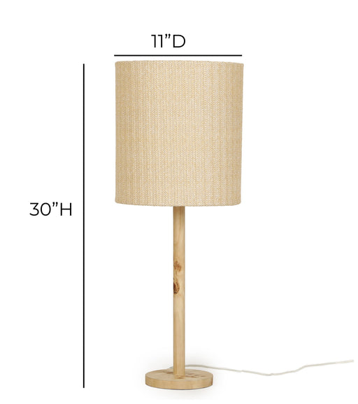 Lamia - Burl and Raffia Designer Table Lamp - Natural - R&R Furniture Gallery (Fountain Valley, CA)