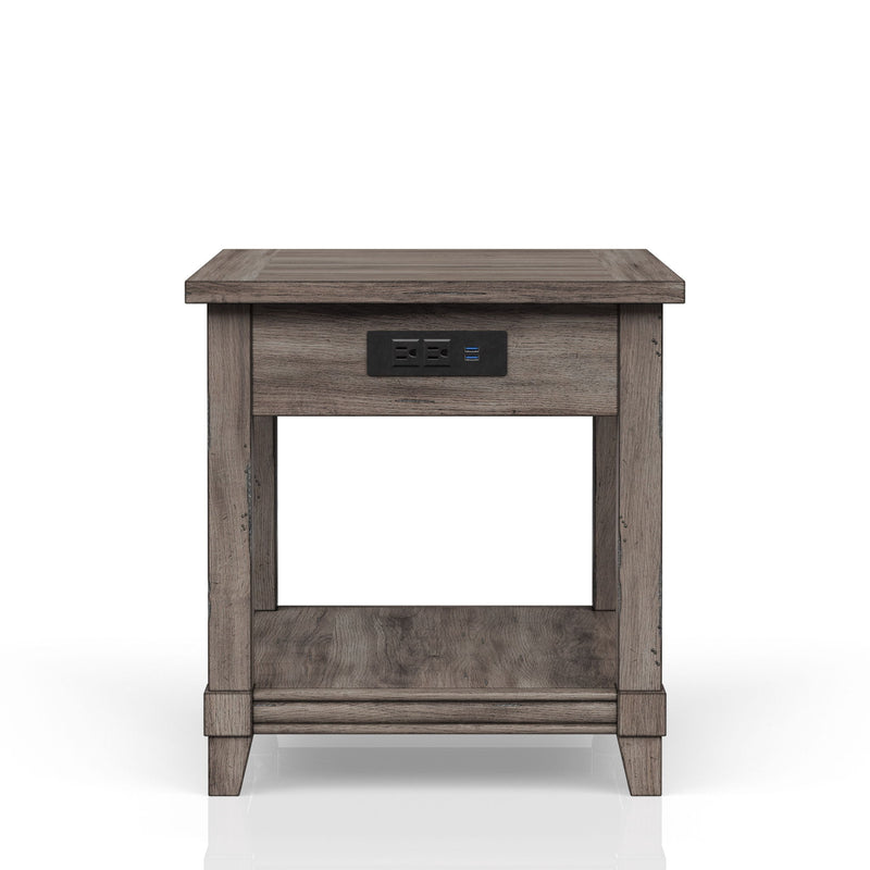 End Table With Storage Drawer Usn - Gray - R&R Furniture Gallery (Fountain Valley, CA)