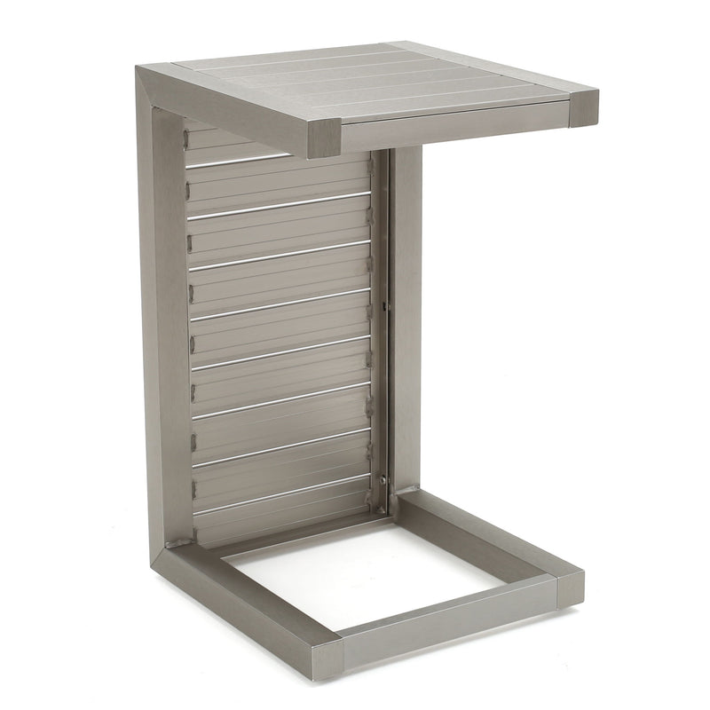 Aluminum Outdoor C - Shaped Side Table For Patio - R&R Furniture Gallery (Fountain Valley, CA)