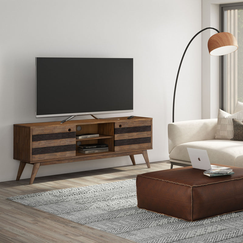 Clarkson - Low TV Stand - Rustic Natural Aged Brown - R&R Furniture Gallery (Fountain Valley, CA)