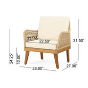 Outdoor Club Chair With Rope Weave Design - Teak - R&R Furniture Gallery (Fountain Valley, CA)