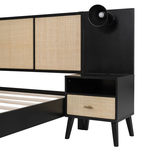 Bed Frame With 2 Nightstands Elegant Design With Lamps - R&R Furniture Gallery (Fountain Valley, CA)