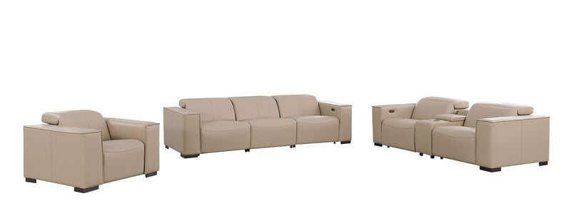 1208 - Modular Leather Set With 6 Power Recliners & Power Headrests