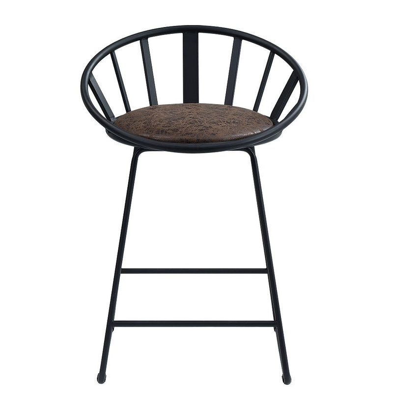 Zudora - Counter Height Chair (Set of 2) - Synthetic Leather & Black - R&R Furniture Gallery (Fountain Valley, CA)