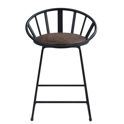Zudora - Counter Height Chair (Set of 2) - Synthetic Leather & Black - R&R Furniture Gallery (Fountain Valley, CA)