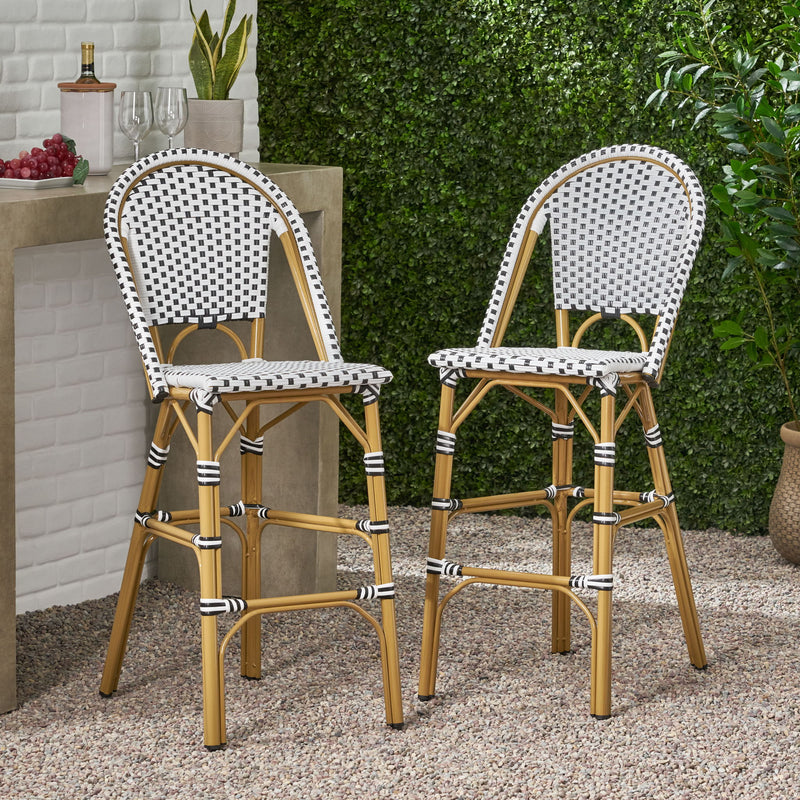 Outdoor Pe Rattan French Barstool Set - R&R Furniture Gallery (Fountain Valley, CA)