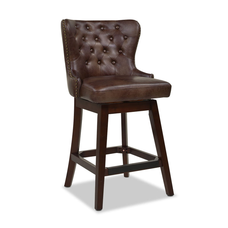 Holmes - Tufted High Back 360 Swivel Counter Height Barstool - R&R Furniture Gallery (Fountain Valley, CA)