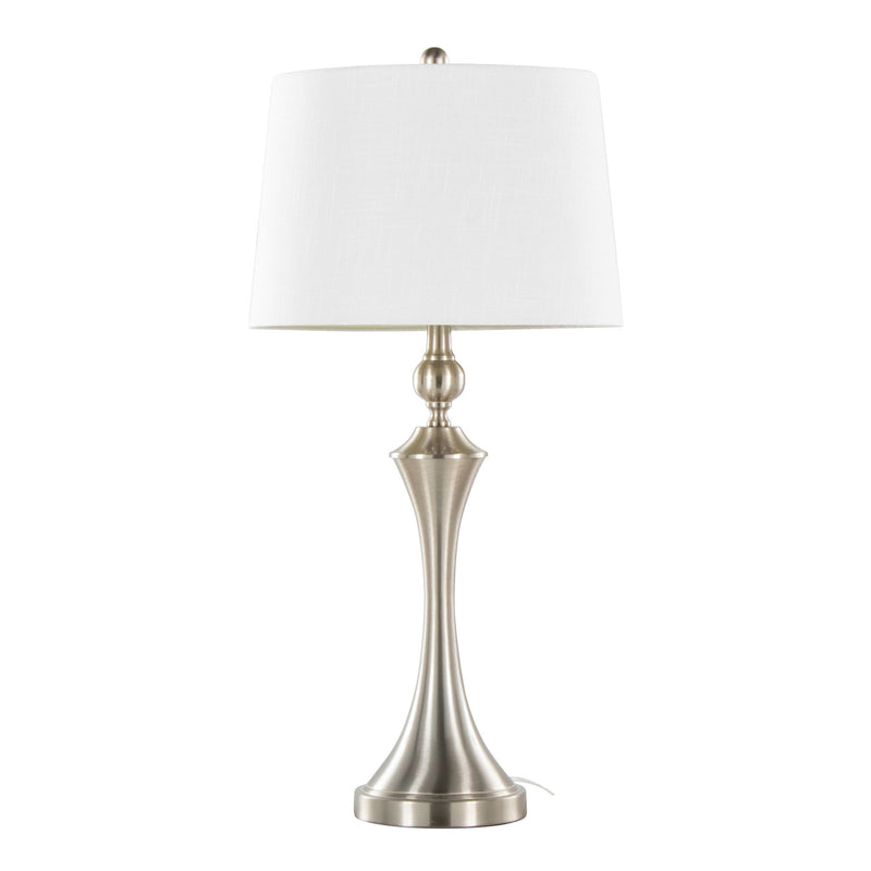 Lumi Source Flint contemporary table lamp set with built-in USB ports, featuring modern design and sleek finish.