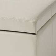 Noble House Glouster contemporary storage ottoman with fabric upholstery and wooden legs, versatile piece for living room storage.
