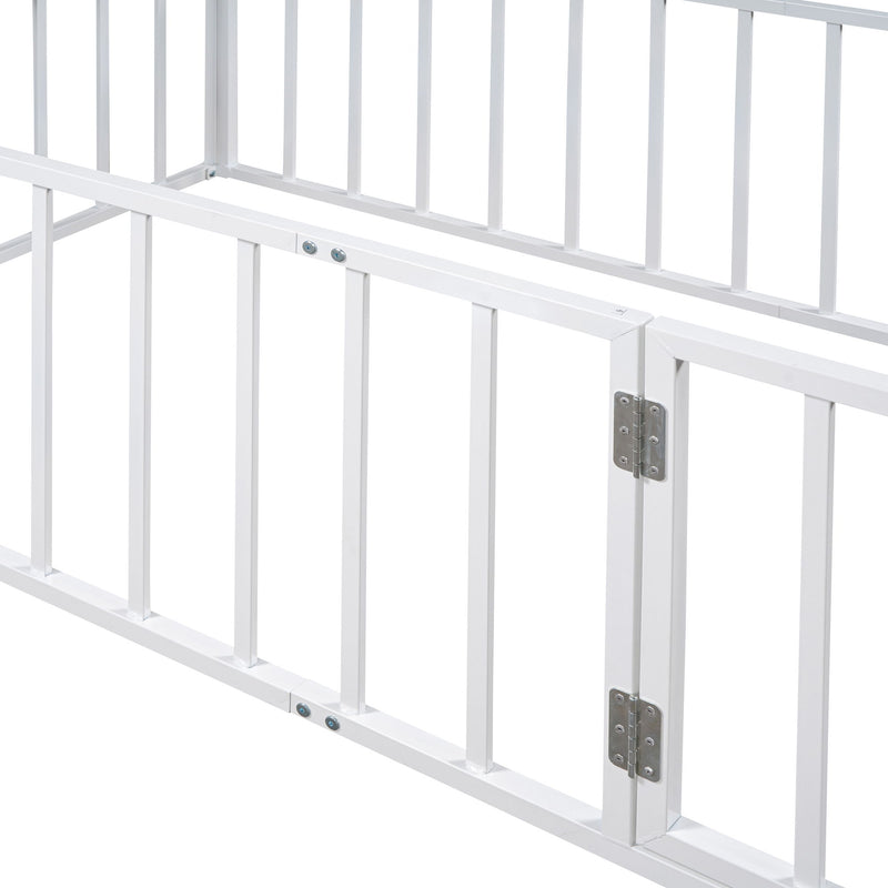 Metal Floor Bed Frame With Fence And Door - R&R Furniture Gallery (Fountain Valley, CA)